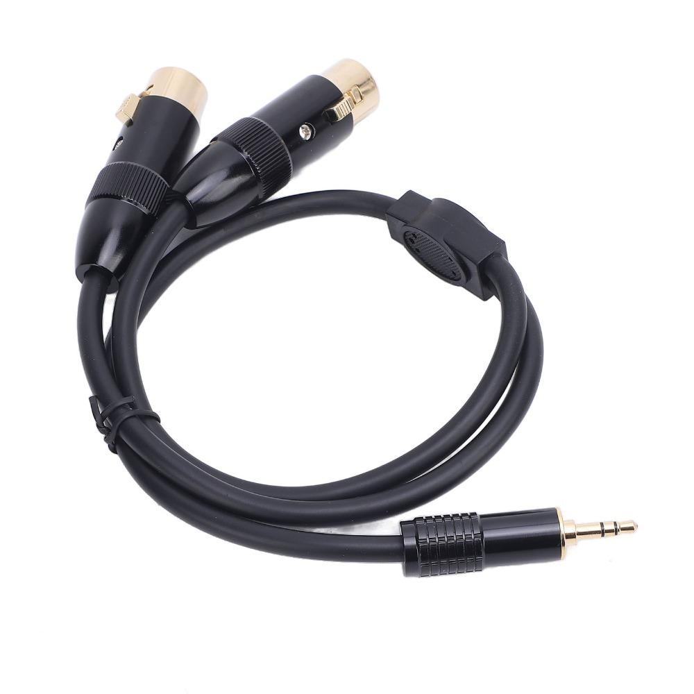 1/8in Jack 3.5mm for TRS Male To Dual XLR Female Cable Active Speaker Connection Cable  Speakers