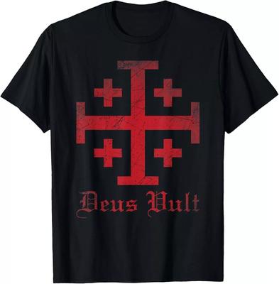 NOVÉ LIMITOVANÉ Tričko Kříž templářů Křižák Deus Vult Jeruzalémský kříž
