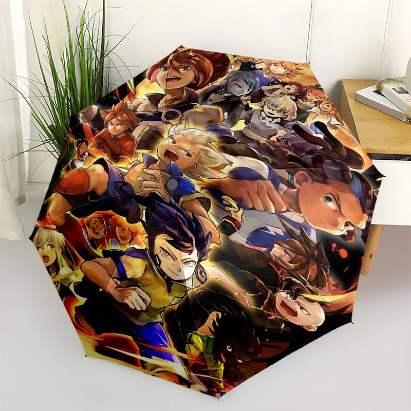 

1pc Dragon Ball Super Saiyan Goku Automatic Opening/Closing Outdoor Umbrella with Portable 3-Fold Design, 8-Rib Iron Frame - Outdoor for Fans, Tr
