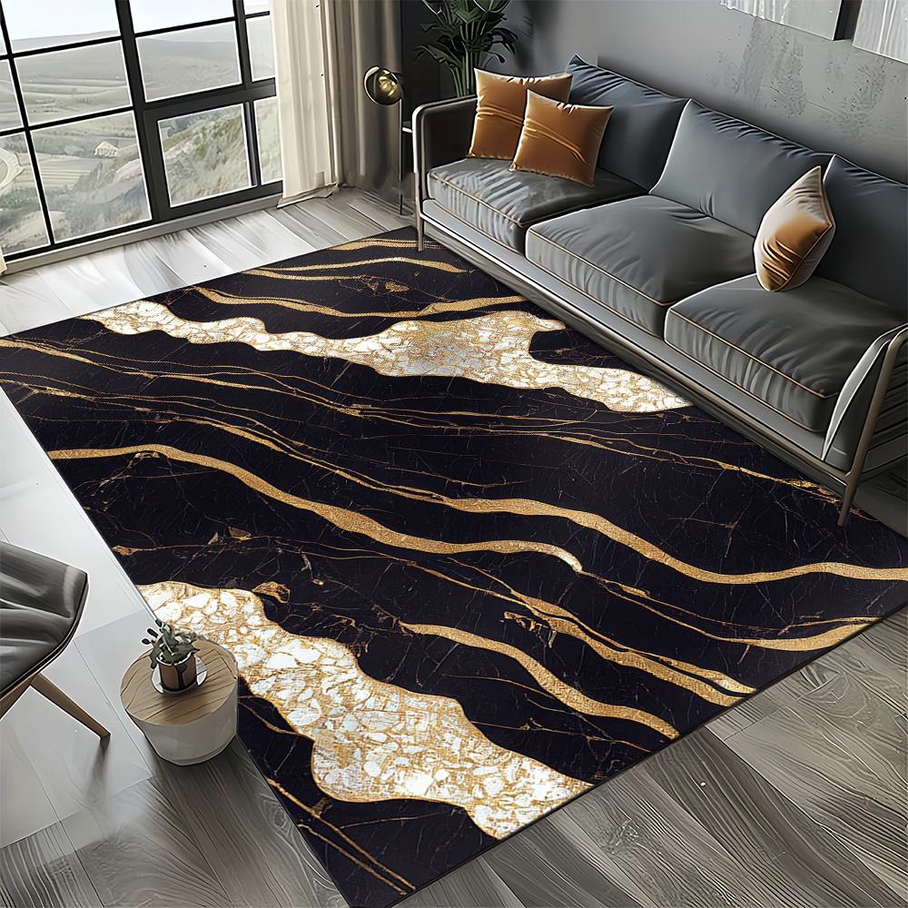 27 Styl Nowa Moda Marmur Czarny Biały Złoty Kamień Dywanik Dywan do Salonu Sypialni Dekoracja Domowa Sofa, Mata Podłogowa Antypoślizgowa