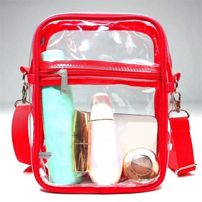 

Large Clear Messenger Bag: Adjustable Shoulder Strap Sports Shoulder Bag For Work, Business, & Traveling красный