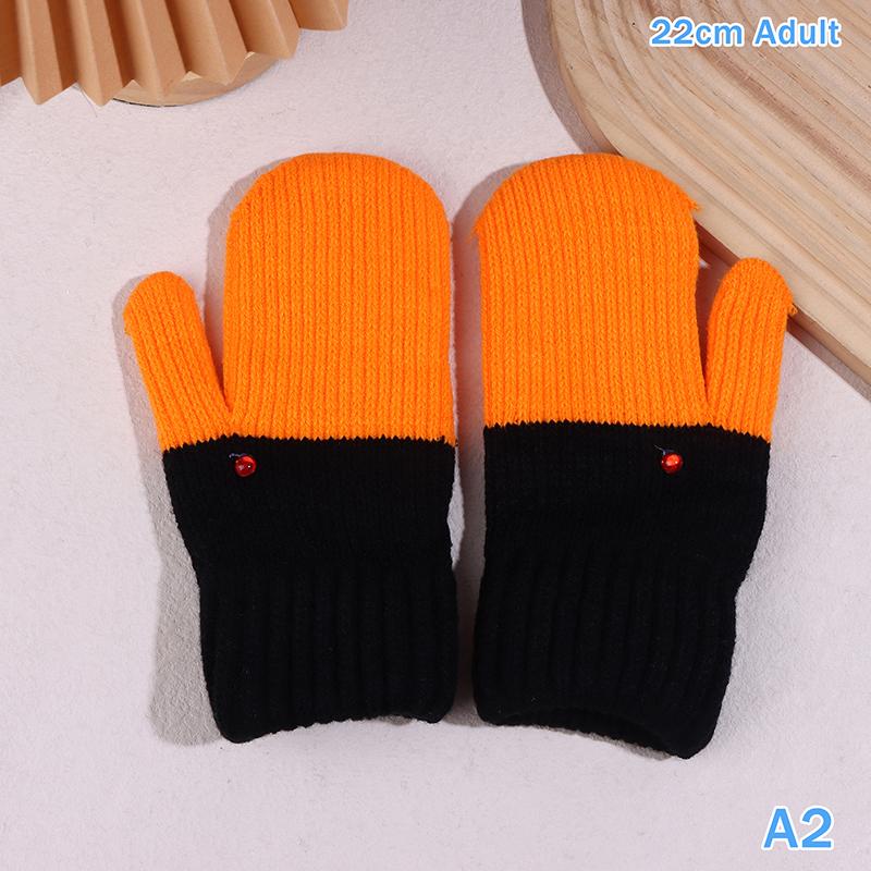1Pair Cute Funny Goose Knitted Gloves For Women Winter Fleece-Lined Thickened Double-Layer Warm Coldproof Gloves