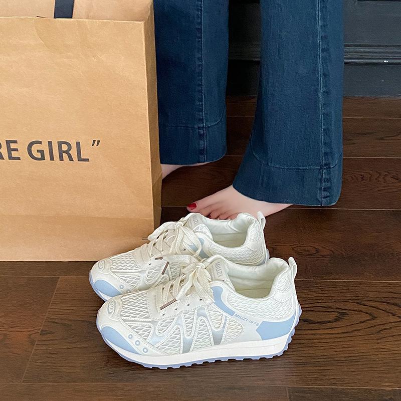 Dad shoes women's breathable casual sports shoes summer mesh new European products 2025 thick-soled fashion versatile little white shoes