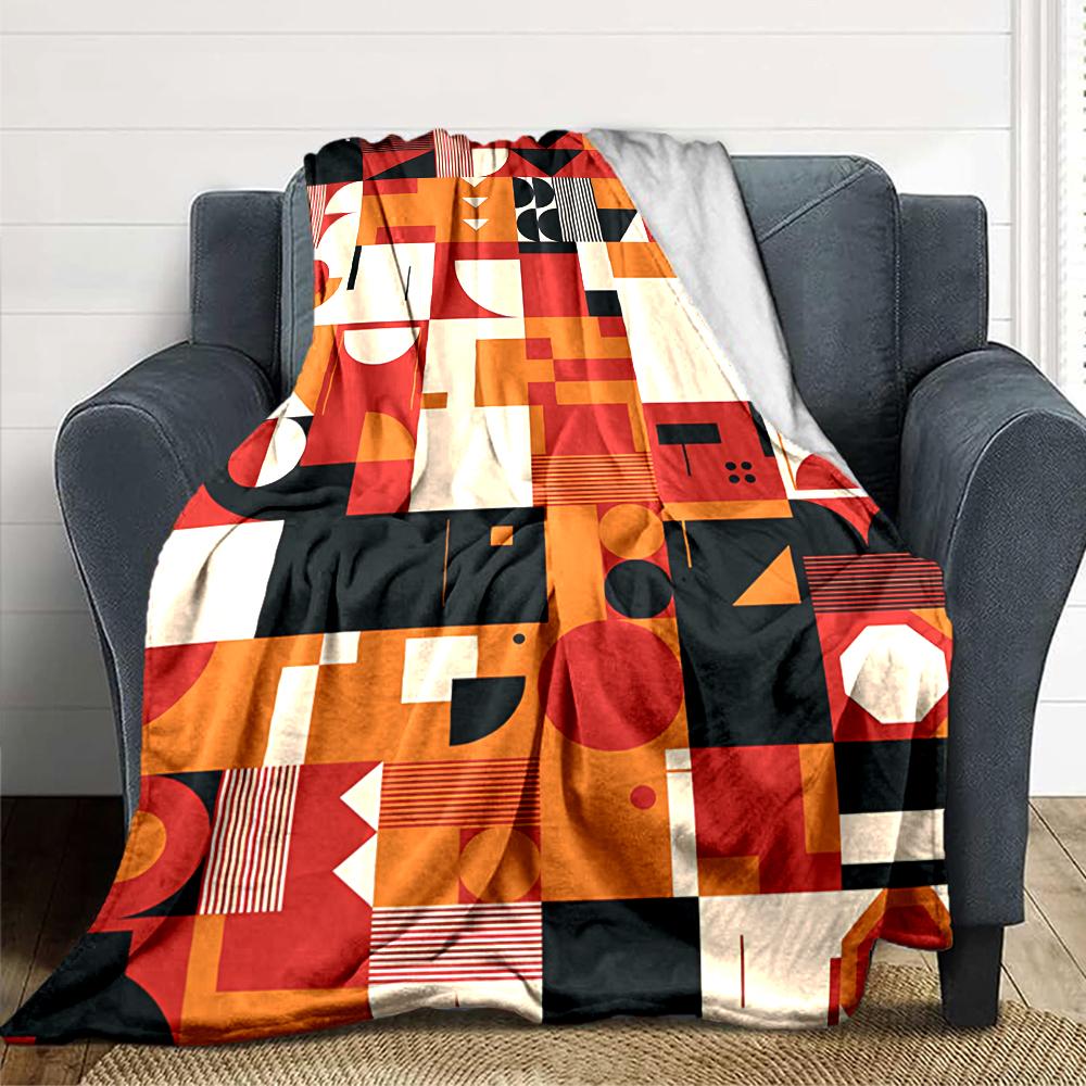 Abstract Geometric Composition Blanket Soft Throw Blanket For Home Bedroom Bed Sofa Travel Office Solid Christmas Blanket