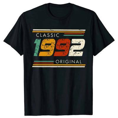 Graphic Birthday Gift Short Sleeved 33 Years Old Born In 1992 Shirt 33th Birthday Summer Tshirt Retro Vintage 1992 Tshirt