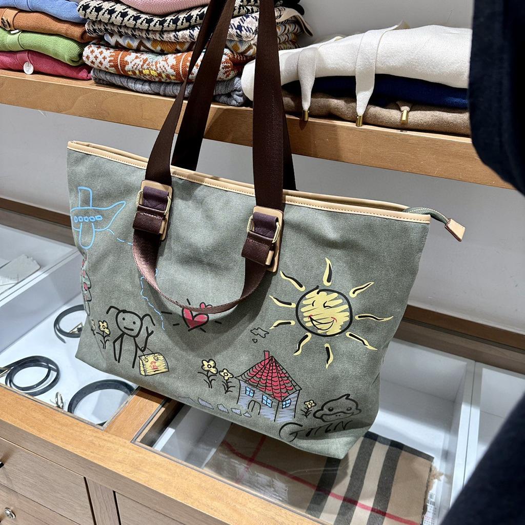 Damenmode Reisetasche Herren Canvas für kurze Geschäftsreisen Tragbare Boarding Bag Fitness Seesack