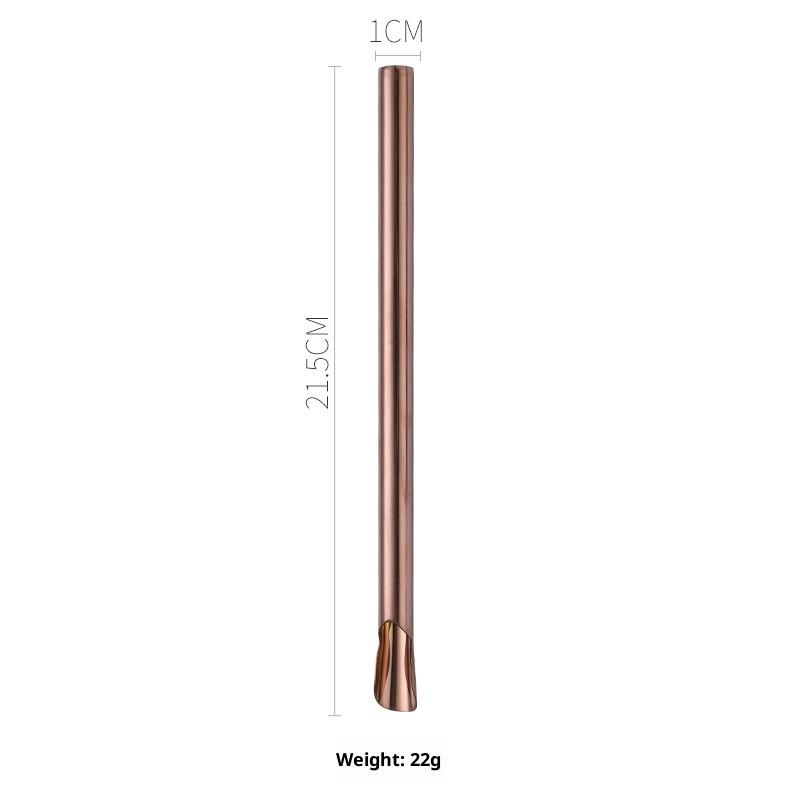 Versatile 304 Stainless Steel Smoothie Straw - Reusable, Spoon Shaped for Bubble Tea