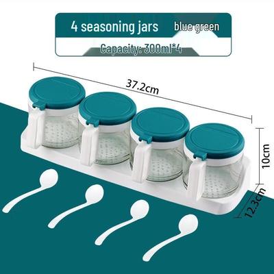 Kamelie Vierteiliges Rundes Glas Gewürzflaschen-Set