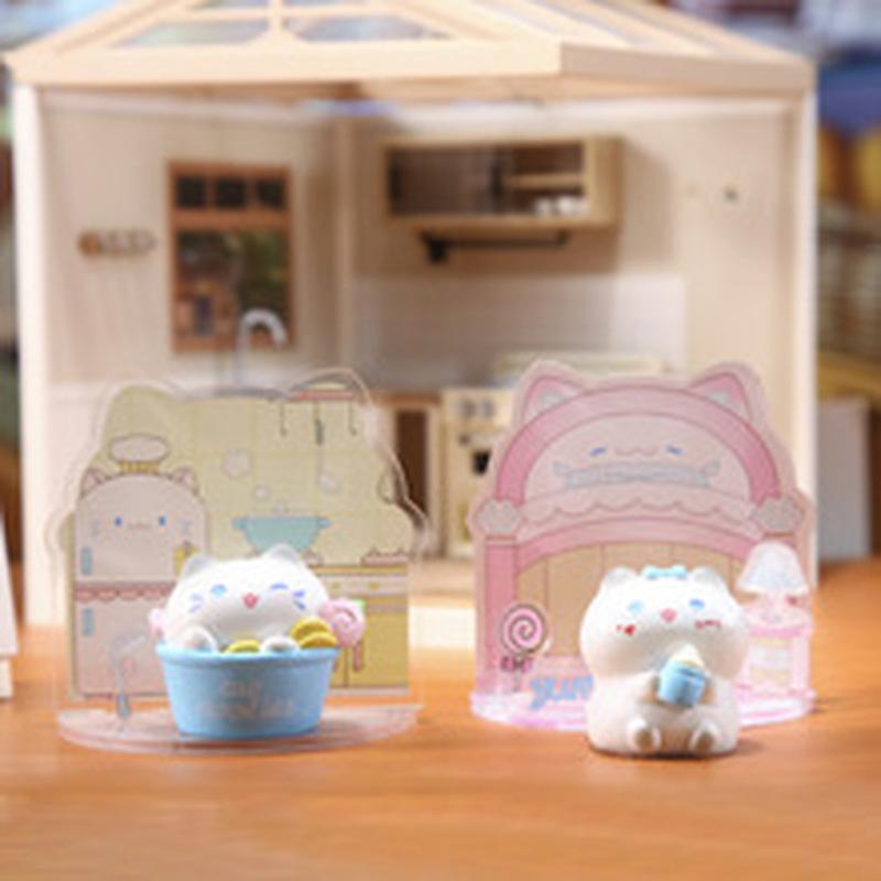 Delicious Cat Blind Box Creative Cartoon Cute Resin Crafts Desk Home Interior Decoration Tide Play Surprise Doll Birthday Gift