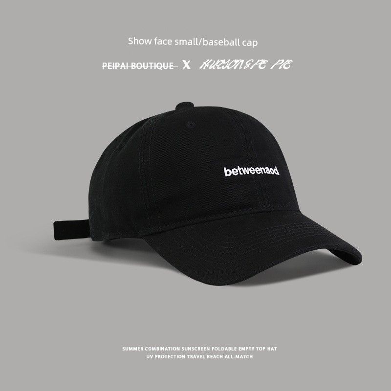 

Baseball Cap Female Easiest for Match Face-Showing Primary School Student Peaked Cap Letter Easiest for Match UV Protection Sun Hat Soft Peaked Cap C2917 Embroider bet soft top baseball cap Black