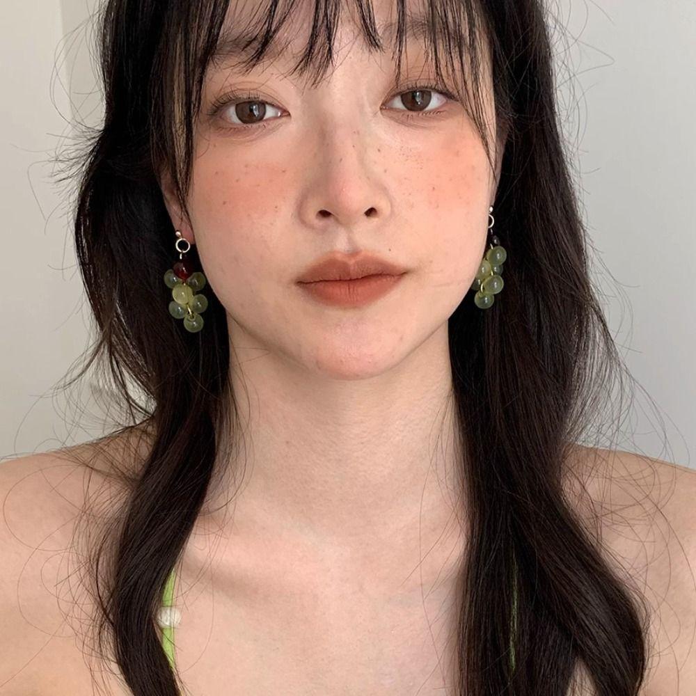 Korean Style Grape Earrings Bohemia Earrings Beads Earrings Creative Fruit Dangle Earring  Vacation