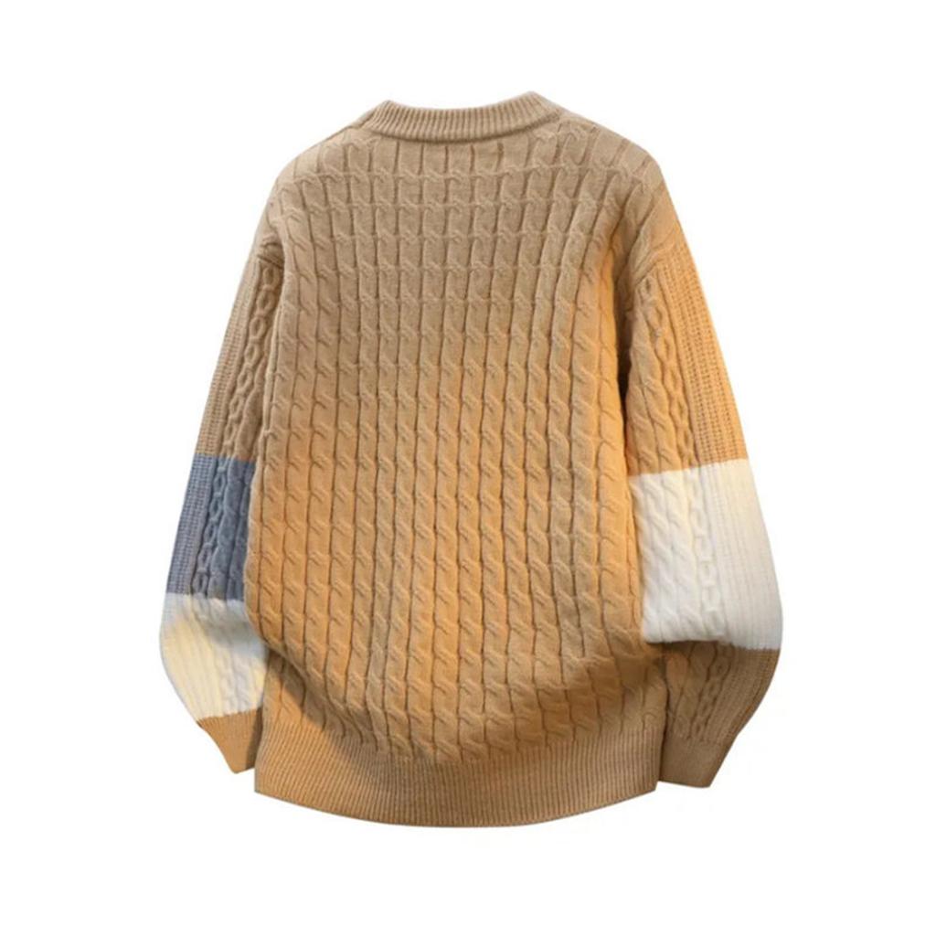 Men's  Fashion  Knitting  Pullover  Long Sleeves  Loose  Round Neck  Sweater