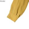 ZANZEA Women Turn Down Collar Long Sleeve Bandage Waist Casual Elegant Shirts Dress