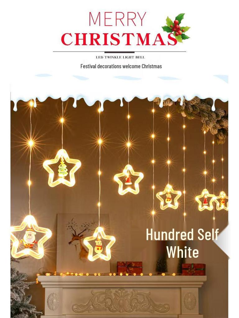 LED Christmas Circle Leather Wire Curtain & Ornament Lights for Festive Décor