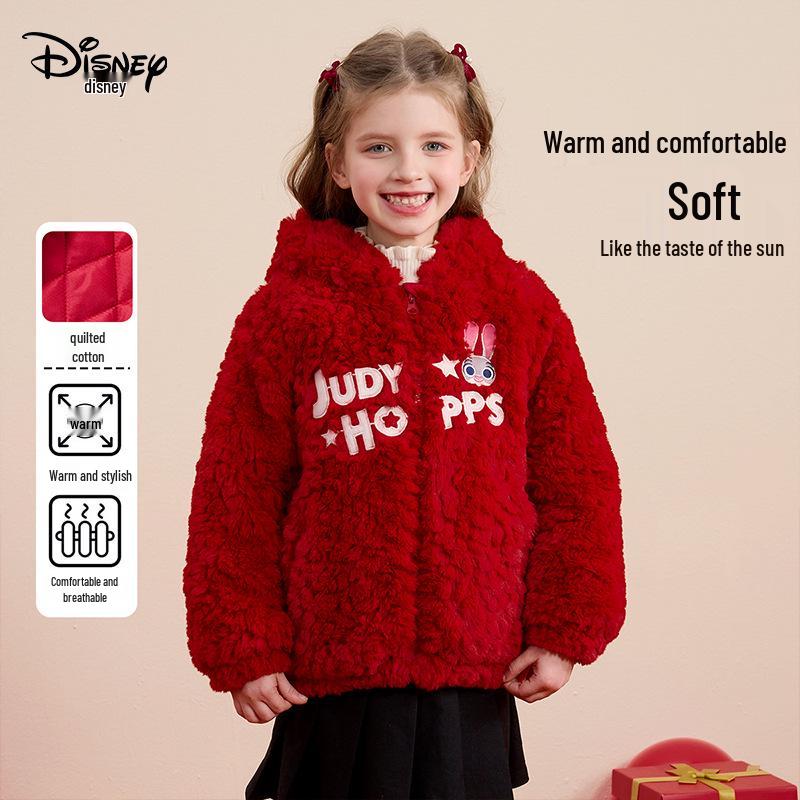 Детская толстовка с капюшоном для девочек Disney - Джуди Красная Новогодняя Весенняя коллекция 2026 110 cm