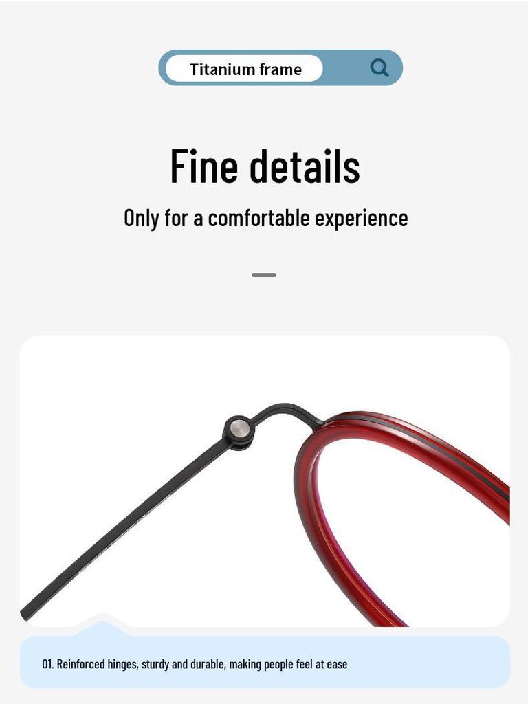 Linde 5805 Oval Titanium and Acetate Fashion Eyeglasses for Women and Men - Retro Business Style