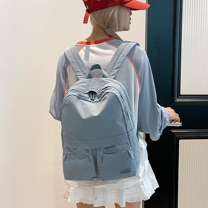 Simple and fashionable student backpack versatile large capacity lightweight and comfortable women's bag anti-splashing nylon bag