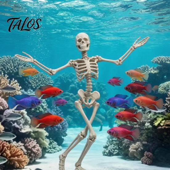 Aquariumdekorationen Tanzendes Skelett Aquarium Sprudler, Luft Gotische Deko Dekoration für Süßwasser Salzwasser Aquarien Sprudler