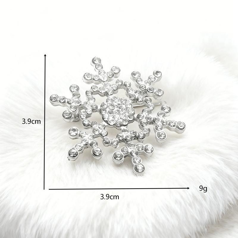 High-End Rhinestone Snowflake Christmas Brooch Pin