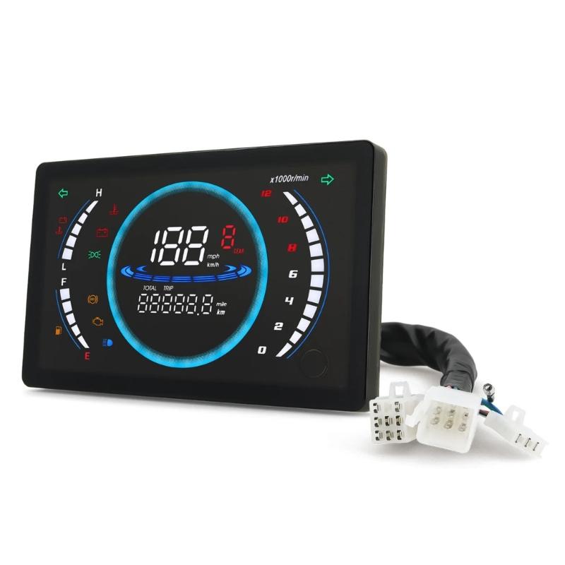 Waterproof Motorcycle Dashboard Odometer Speed Cluster Tachometer with Large LCD Digital Screen Fit for 150 CM150 Riders