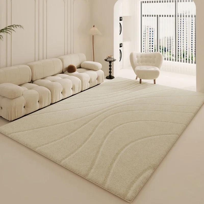 Wabi-sabi Style Carpets for Living Room White Bedroom Decor Plush Carpet Modern Thickened Minimalist Rug Fluffy Soft Bedside Mat
