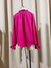 2024 Spring/Summer Women's Solid Color Commuter Loose Long Sleeve Shirt with Ruffled Collar