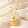 Exquisite Starfish Pendant Necklace for Women Gold Plated Stainless Steel Layered Round Chic Charm Necklace Summer Beach Jewelry