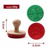 Christmas Cookie Stamp Mold Set with Wooden Handle - Santa Claus & Tree Designs, Silicone, Easy Release