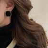 Korean Geometric Drip Oil Square Stud Earrings for Women - Retro, Simple, Versatile Autumn/Winter Jewelry