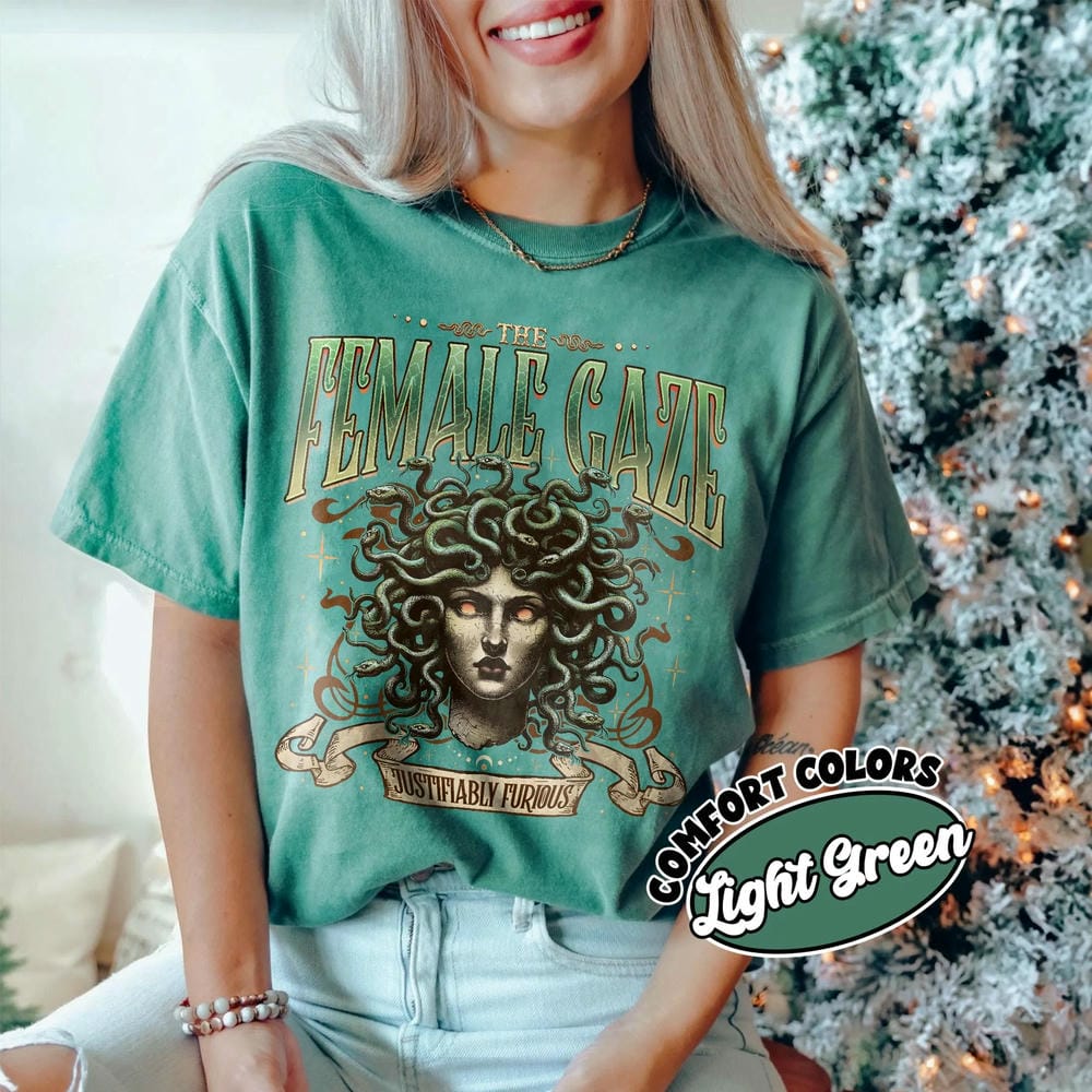 Women The FeUnisex Gaze Comfort Shirt AntiPatriarchy Medusa Unisex Top Vintage Dark Academia Bookish Literary Shirt Streetwear