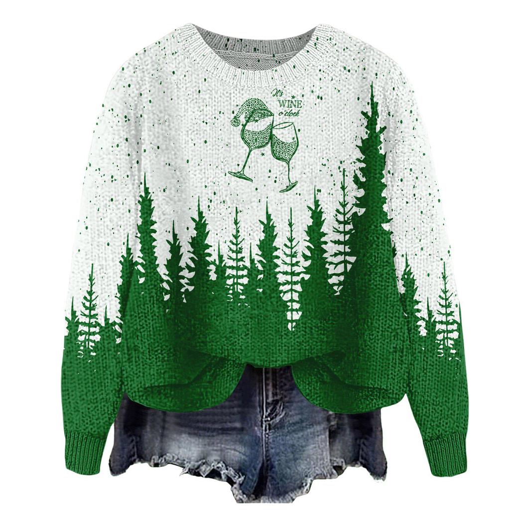 ZJW908-YT2 3D Print Christmas Pullover Sweater