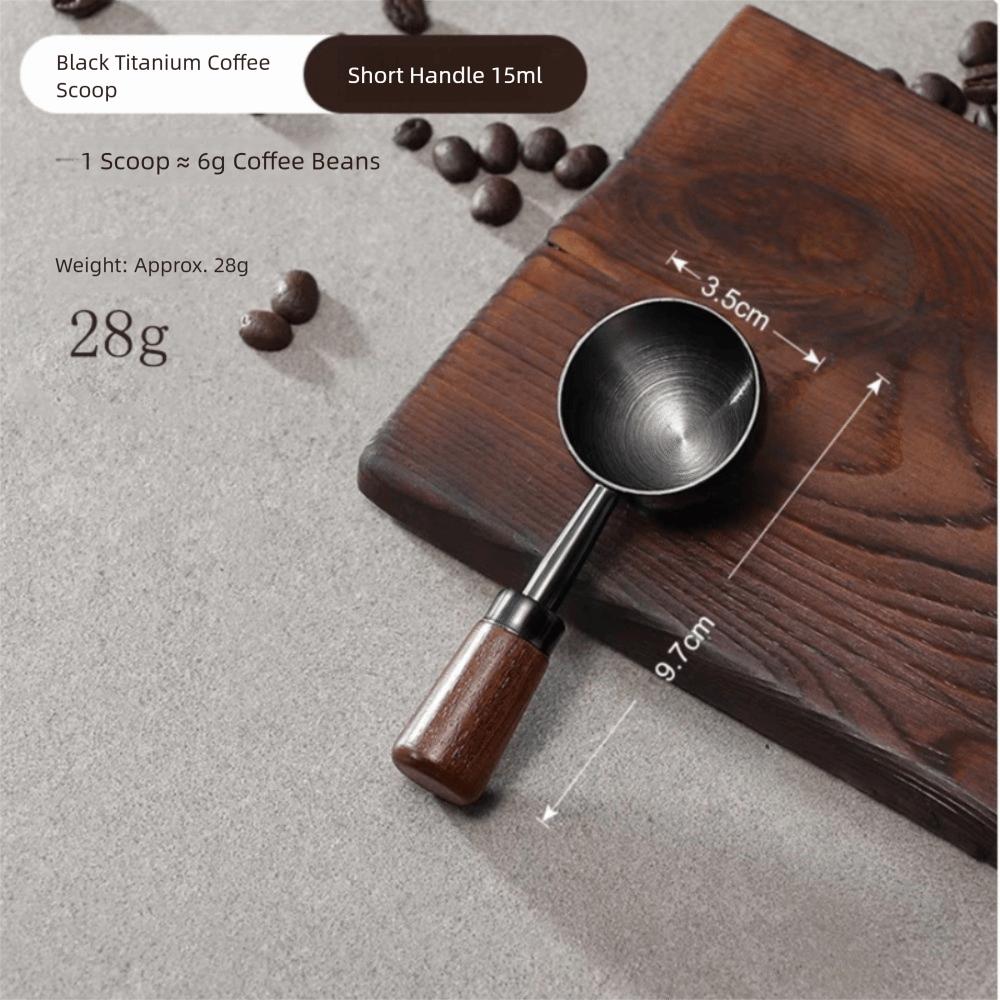 15/30ml Round Head Measuring Spoon Stainless Steel Wooden Handle Measuring Cup Measuring Accessory Home Kitchen Baking Tools