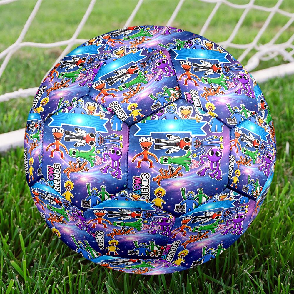 Game Rainbow Friends Print Size 5 Soccer Ball, Standard Match Football for Sports Game and Team Practice, Ideal Gift for Soccer Fans