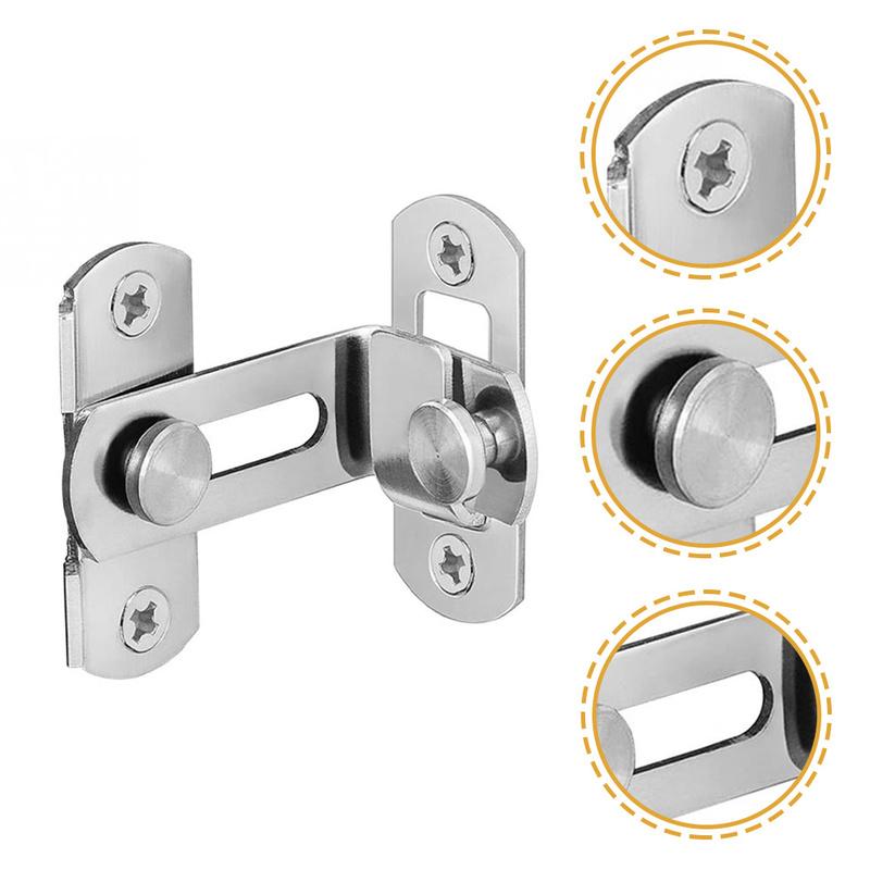 Stainless Steel Hook Lock Latch 90 Degree Flips Barn Door Lock For Sliding Gate Security Outdoor Safety Durable Fence