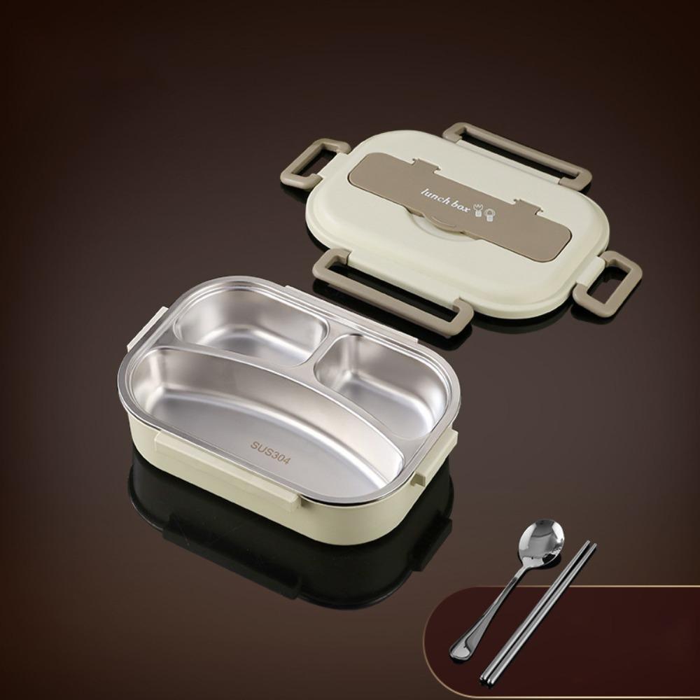 304 Stainless Steel Insulated Compartment Lunch Box Large Capacity Picnic Box  Microwaveable