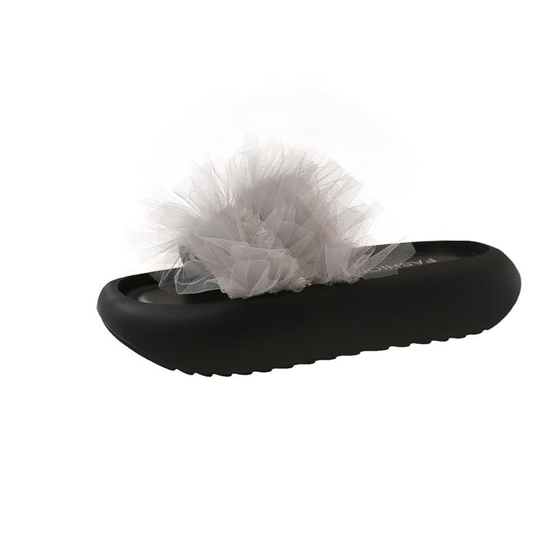 Modische Mesh-Sandalen mit dicker Sohle Damenschuhe Sommer neue weichsohlige, leichte und vielseitige Ein-Wort-Slipper