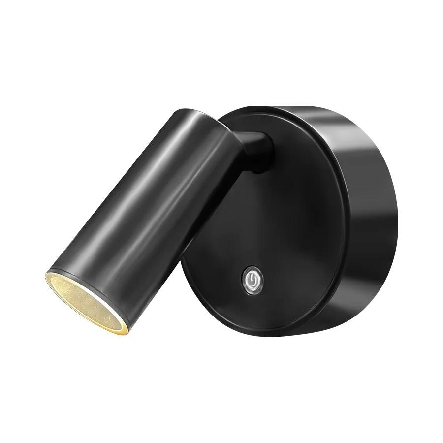 

Мини перезаряжаемый настенный светильник черный белый простой трехцветный регулируемый светодиодный беспроводной магнитный прожектор для спальни и ванной комнаты чёрный