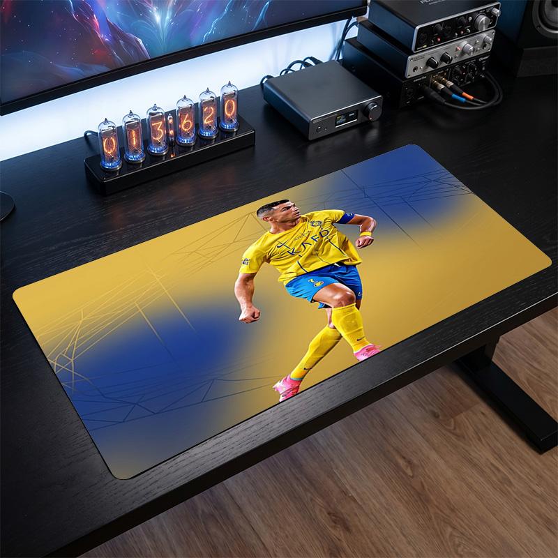 Tappetino Mouse Scudo Cristiano Ronaldo, Tappetino da Scrivania Esteso Antiscivolo in Gomma per Gaming Ufficio Laptop Regalo per Fan