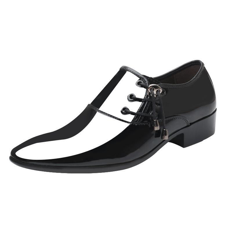 Spring Autumn Lace-up Men's Formal Shoes Black Bright Upper Business Leather Not Casual Gentleman Low Price New Social Shoe Male