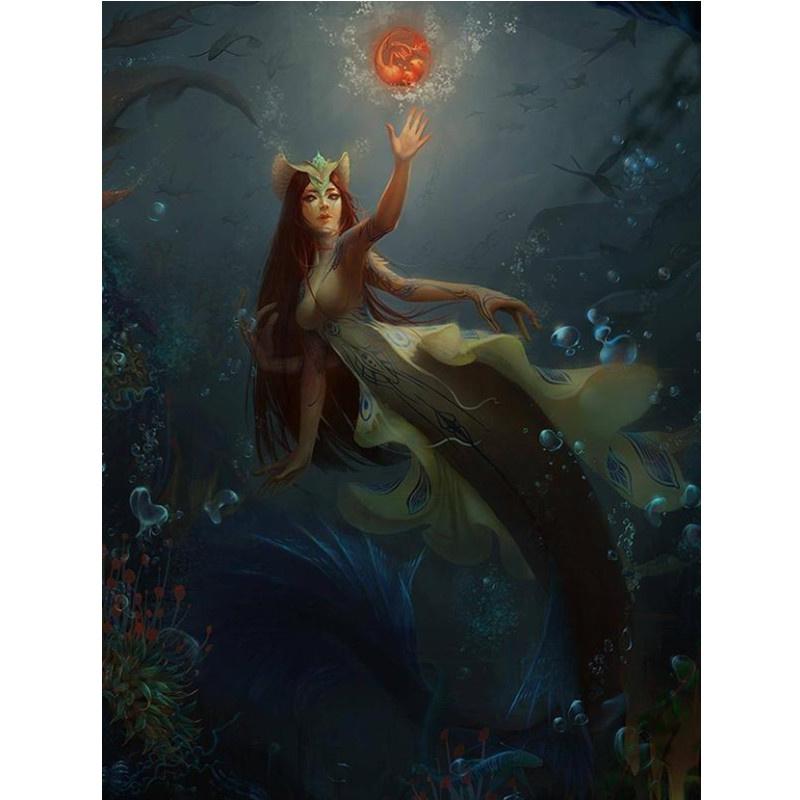 5D DIY Diamond Painting Cartoon Mermaid Diamond Embroidery Cross Stitch Kit Full Rhinestone Mosaic Home Decor