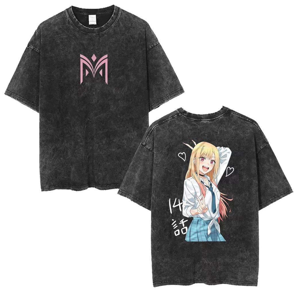 Summer Hot Sale Washed My Dressup Darling Marin Kitagawa Anime Graphic T Shirt Men Women Harajuku Y2k Gothic Cotton Tshirts