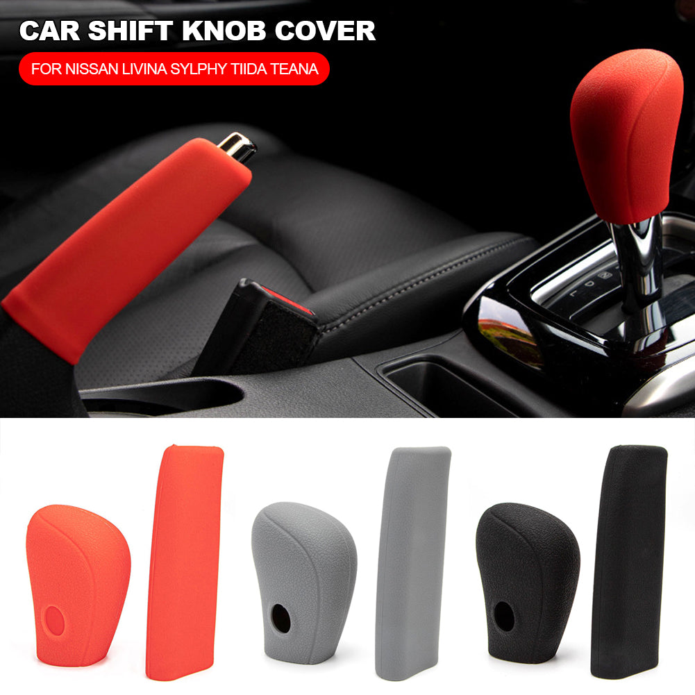 Silicone Car Case Gear Head Shift Collars Shift Knob Grips Cover Shift Lever Decoration For Nissan LIVINA SYLPHY TIIDA TEANA