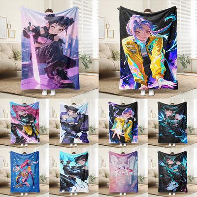 KPop Demon Hunters Colorful Anime Girl Blanket: Various Shapes, Fantasy Patterns, Comfortable and Fashionable At Home