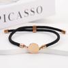 Adjustable 15mm Multi-Color Round Milanese Rope Bracelet with Stainless Steel Cross for Laser UV Printing.