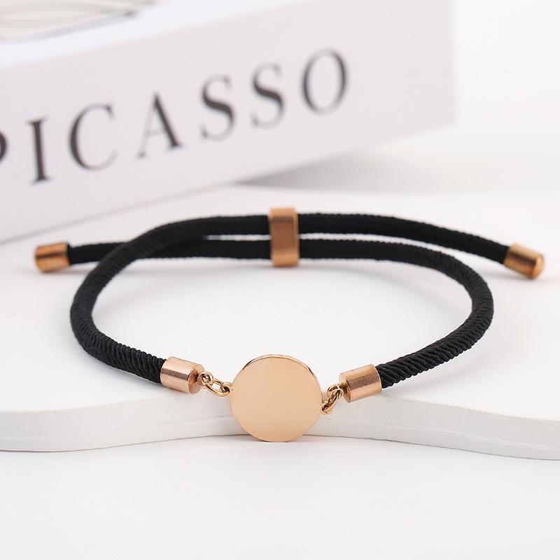 Adjustable 15mm Multi-Color Round Milanese Rope Bracelet with Stainless Steel Cross for Laser UV Printing.