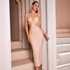European and American Women's Clothing Suspender Tight Solid Color Waist Bandage Dress Amazon Popular Evening Dress Dress