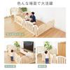 GU MODE Baby Gate Just Place Playpen Kids Partition Baby Fence Pet Gate Easy Installation Folding Long Panel Stylish Width (Beige Door, 454cm)