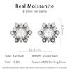 S925 Sterling Silver Moissanite Snowflake Stud Earrings for Women - Sparkly, Elegant, and Fashionable Jewelry
