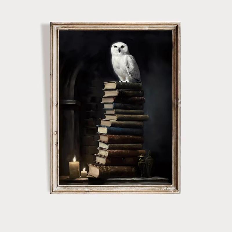 Magic Wizard School Poster Owl Library Castle Canvas Printing Oil Painting Wall Art for Home Room Decoration Hanging Painting