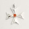 Karneol-Malteserkreuz-Anhänger, 100 % 925er Sterlingsilber, Charm-Anhänger